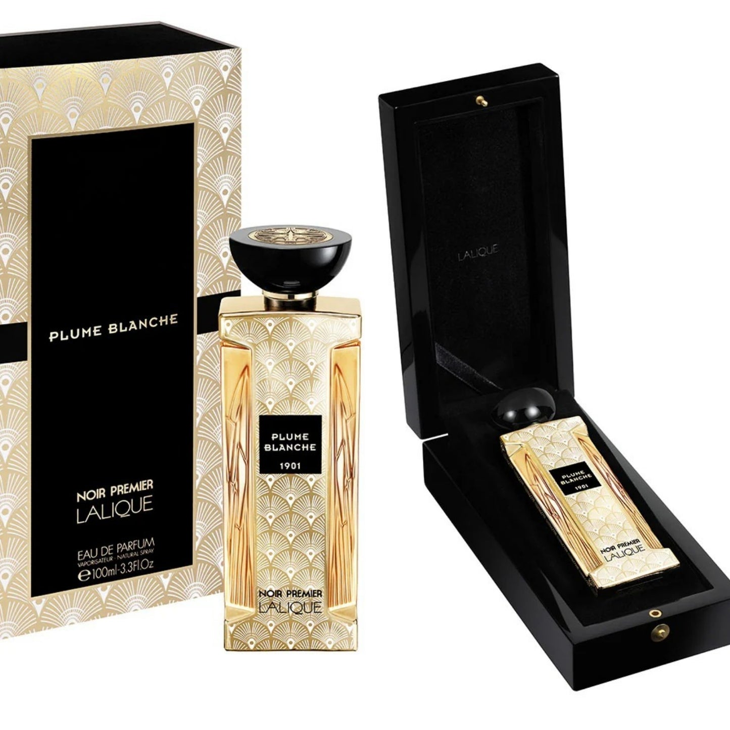 LALIQUE -Noir Premier Lalique - Plume Blanche - Unisex Private Blend Collection 100ml EDP